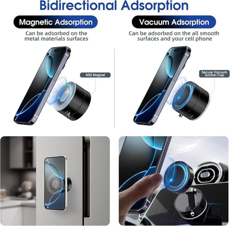 360 Vacuum Strong Magnetic Phone Holder Suction Cup Car Stand Foldable Car Mount