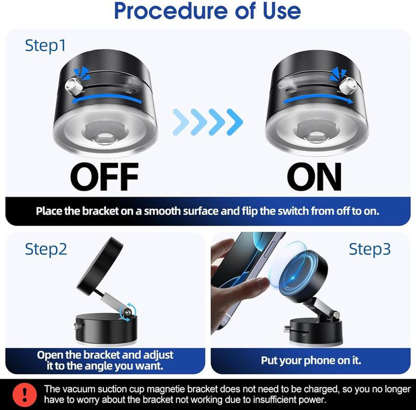 Vacuum Magnetic Phone Stand-Strong Magnet, Foldableportable, and Multi-Scene Use