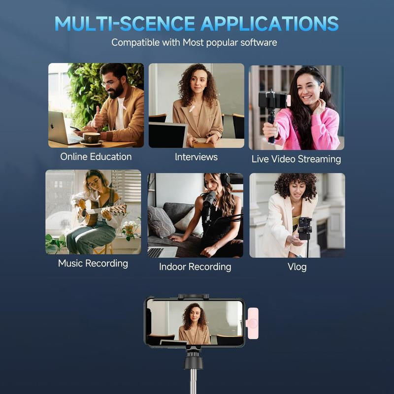 Premium Wireless Lavalier Microphone for iPhone, iPad & Android - Clip-On Omnidirectional Mic for Interviews, Podcasts, Vlogs & TikTok