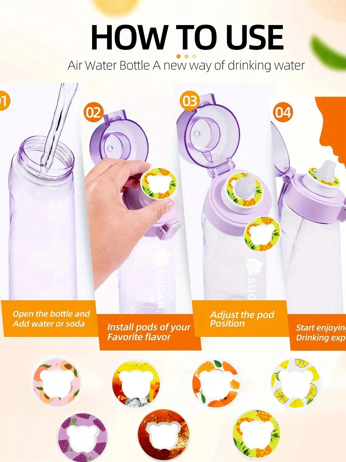 Stay Hydrated and Smell Fabulous: The Sport Air Flavor Water Bottle with Random Flavor Pods!