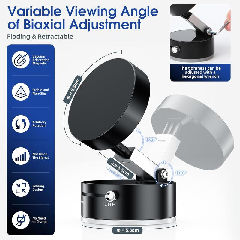 Vacuum Magnetic Phone Stand-Strong Magnet, Foldableportable, and Multi-Scene Use
