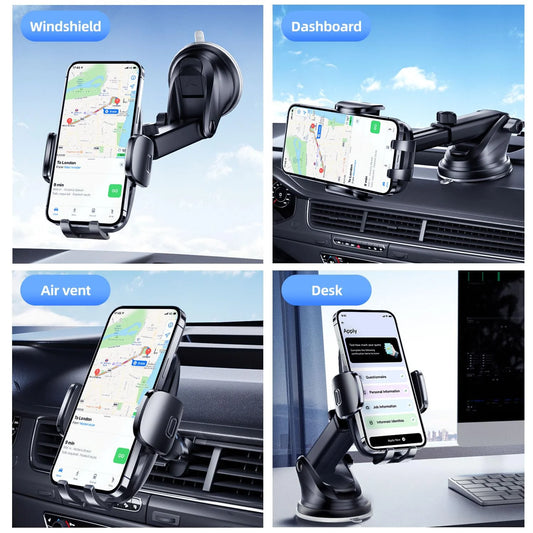 Car Phone Holder - Upgraded 360° Rotatable for Dashboard, Windshield & Air Vent Mount for 4.0"-7.0" Phones (Iphone, Google Pixel, Samsung Galaxy, Motorola, Huawei)