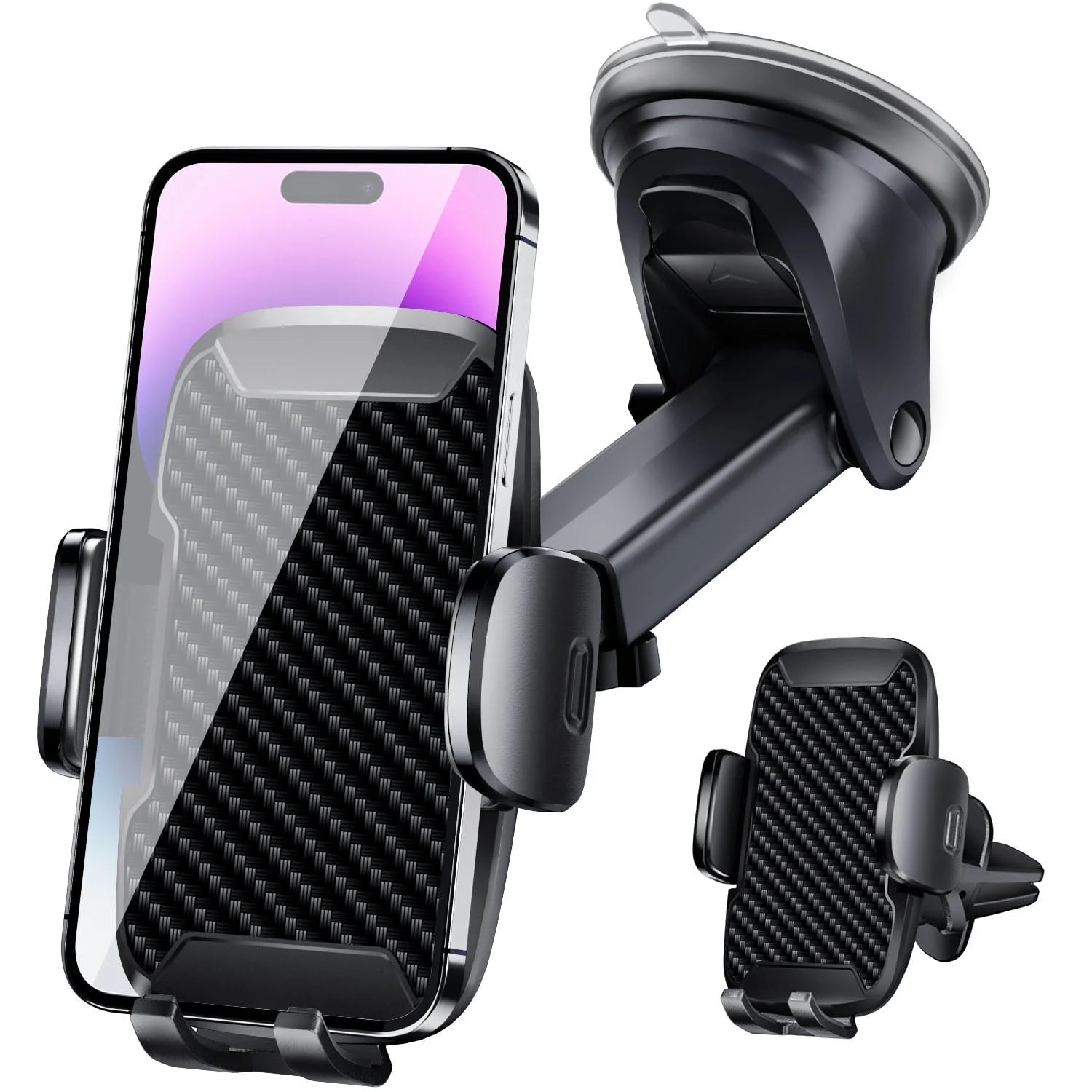 Car Phone Holder - Upgraded 360° Rotatable for Dashboard, Windshield & Air Vent Mount for 4.0"-7.0" Phones (Iphone, Google Pixel, Samsung Galaxy, Motorola, Huawei)